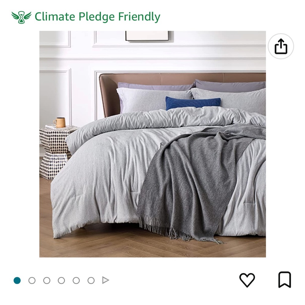 BEDSURE Queen Comforter Set - Grey Comforter